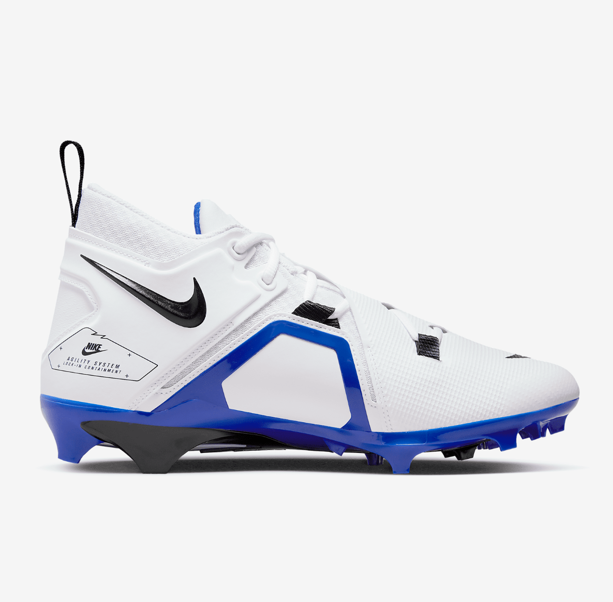 blue and white nike football cleats