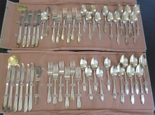 Oneida Ltd Carlton CHERIE Silverplate Flatware Service for 12 Orig Cases 1957