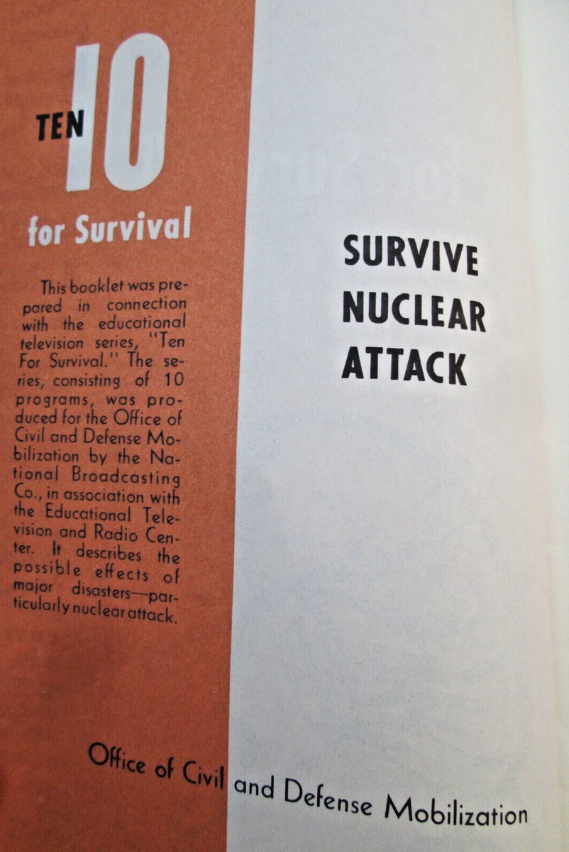 1959 Survive Nuclear Attack Ten For Survival Office of Civil