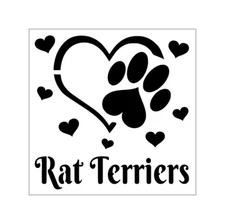 Rat Terrier Stencil 4 Inch Dog Love Heart Paw Miniature Craft Design Sheet MIN75