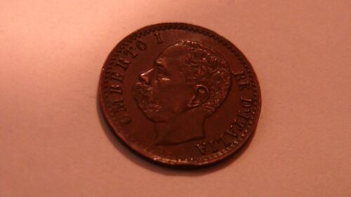 1895 1 CENTESIMI ANTIQUE COPPER COIN ITALY ITALIAN UMBERTO I