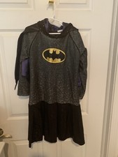 Batgirl Hooded DC Comics Superhero Costume Dress Cape Child Size Large 8-10