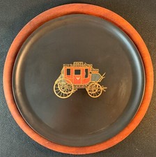 Wells Fargo Stagecoach Couroc California Round Tray 10 7/16" MCM Made in USA