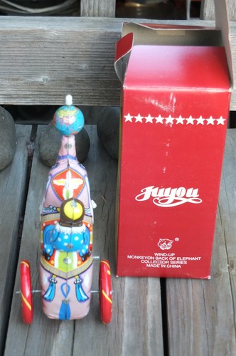 JUYOU ~ Monkeyon Elephant Vintage Litho 8" Tin Toy RARE JMT42 ~ SHIPS FREE - Picture 3 of 4