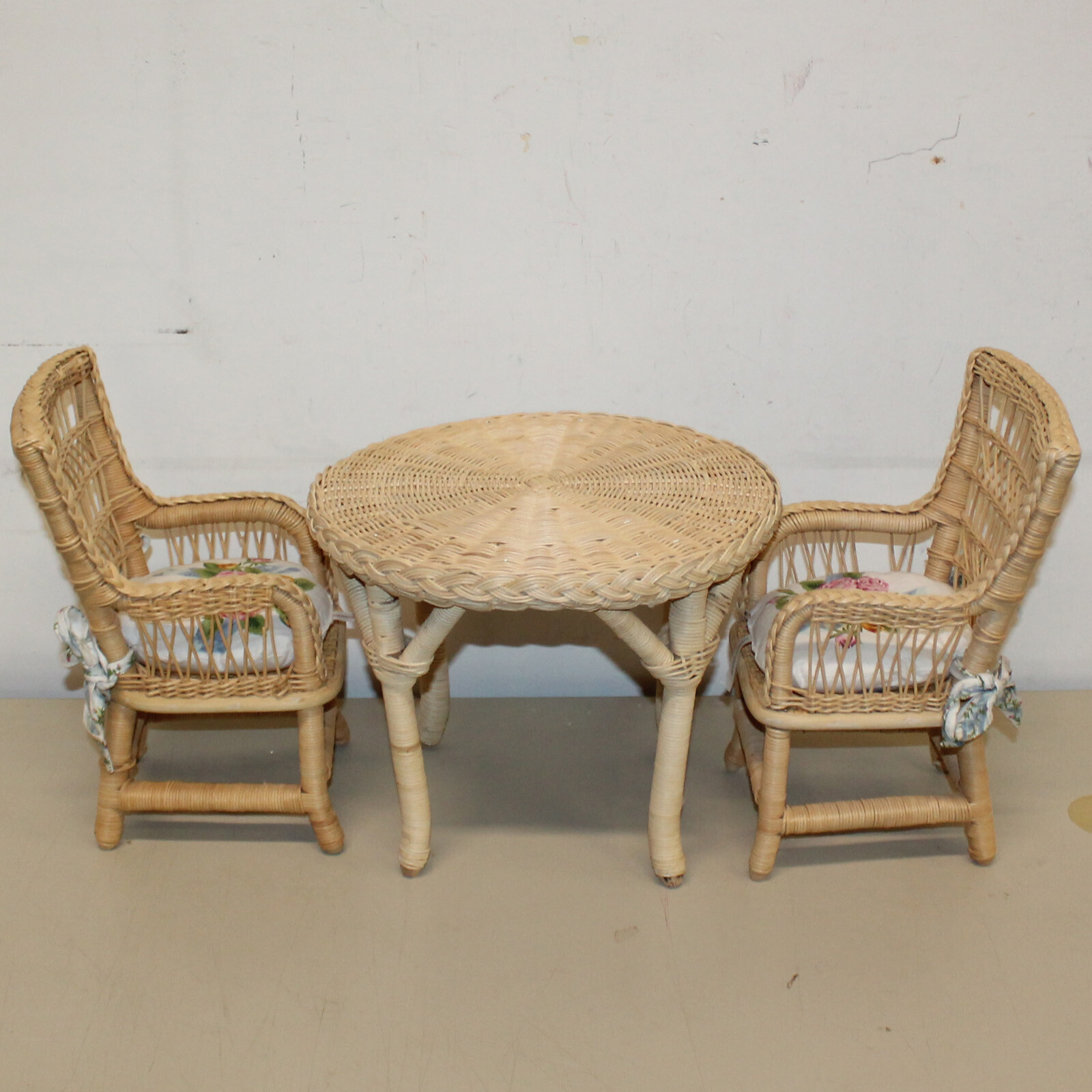 american girl wicker table and chairs