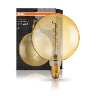 Osram Vintage 1906 LED Spiral Filament Globe G200 5W E27 gold extra warmweiß