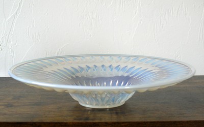 Midcentury Modern XXL große Opalinglas Schale 36,5cm Opalisierend TRUE Vintage