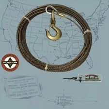 WINCH LINE Hoist 5/16” X 100’ Tow Truck Wrecker Cable EIPS Steel Core W/Swivel