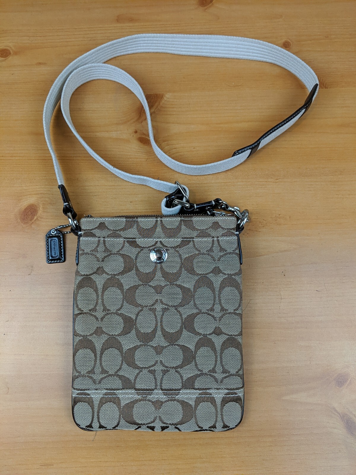 Women’s Coach Crossbody Bag tan Emblem Canvas No. E06M10250 eBay