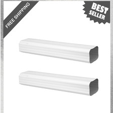 Aluminum Gutter Downspout Extension 2x3 Inches 15 Inch White Rainwater Drainage