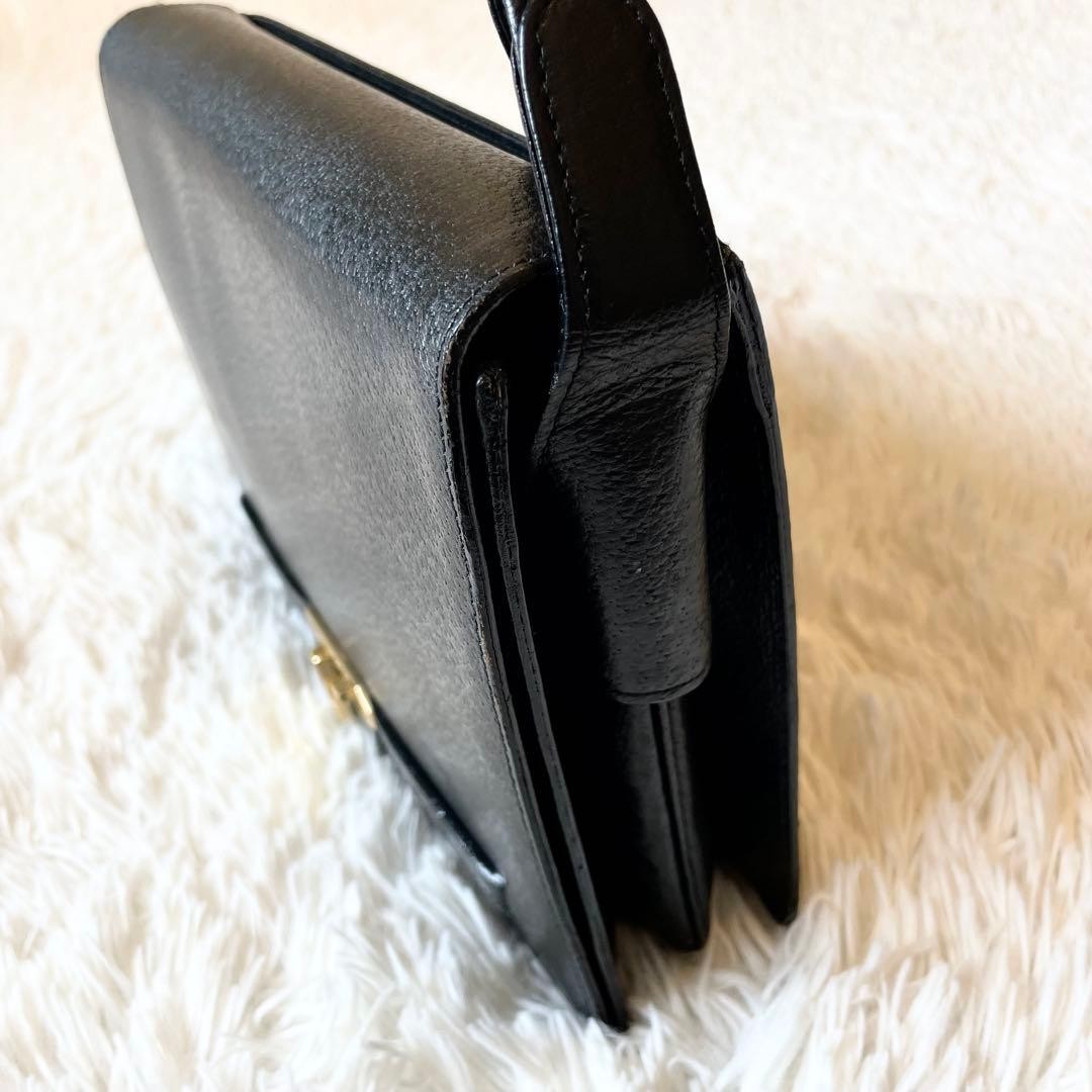 Valentino Garavani Black Leather Shoulder Bag Gold Hardware Women's Japan thumbnail 5