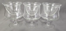 3 Clear Glass Seafood Shrimp Cocktail Caviar Fruit Chiller Glasses W/ Insert 💙