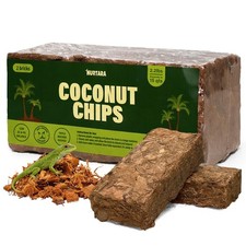 Coconut Chips Substrate, 2 Bricks, 2.2 lb Reptile Bedding, 15 qt