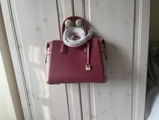 Michael Kors Mercer Burgundy And pink Nd Beige Handbag