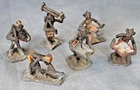 Collection 6 Antique West African Akan Ashanti Painted Metal Gold Weight Figures