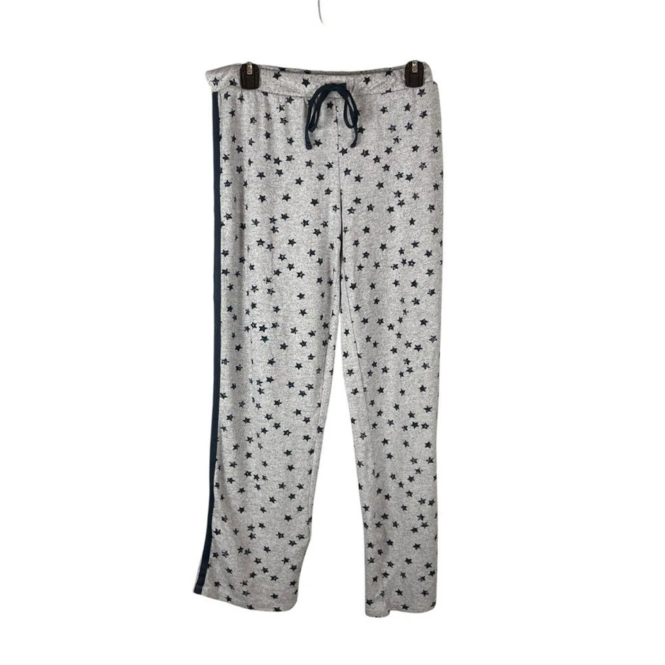 Lucky Brand Star Print Lounge Pants Gray with Navy Side Stripe | Size M - Image 2 of 4