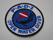 Vintage 1980 Padi Open water Scuba Diver embroidered Patch 4" Unused