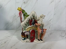 Blue Sky Clayworks RUDOLPH PLACE Candle Tea Light House w/ Tag~2009~