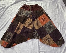 Boho Patchwork Harem Pants Made in Nepal Cotton Hippie Festival Baggy Unisex