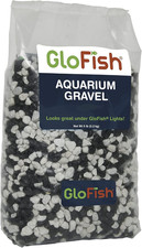 Aquarium Gravel, Black with White Fluorescent, 5-Pound Bag