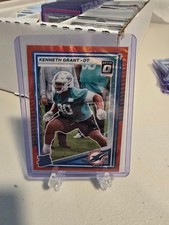 2025  Donruss - Rated Rookie Kenneth Grant #370 Optic Preview Red Wave Prizm