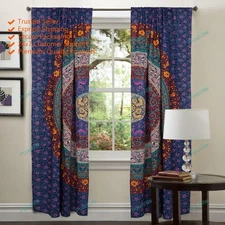 Balcony Arched Window Door Curtain Hippie Mandala Home Decor Indian Wall Art