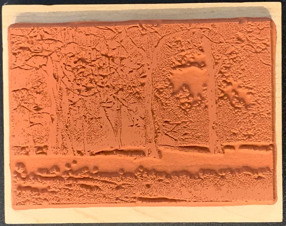 Sello de goma Penny negro nevado parque árboles madera Foto 2 de 4