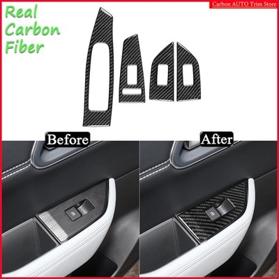 For Nissan Rogue X-Trail 2021-25 Real Carbon Fiber Door Window Lift  Panel Trim