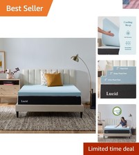 Gel Infused Memory Foam Mattress Topper - Full Size, Machine Washable