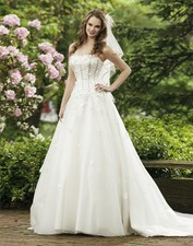 Vintage Corset Wedding Dress Wedding Dress Beaded Ivory 32-60 Lace Buttons