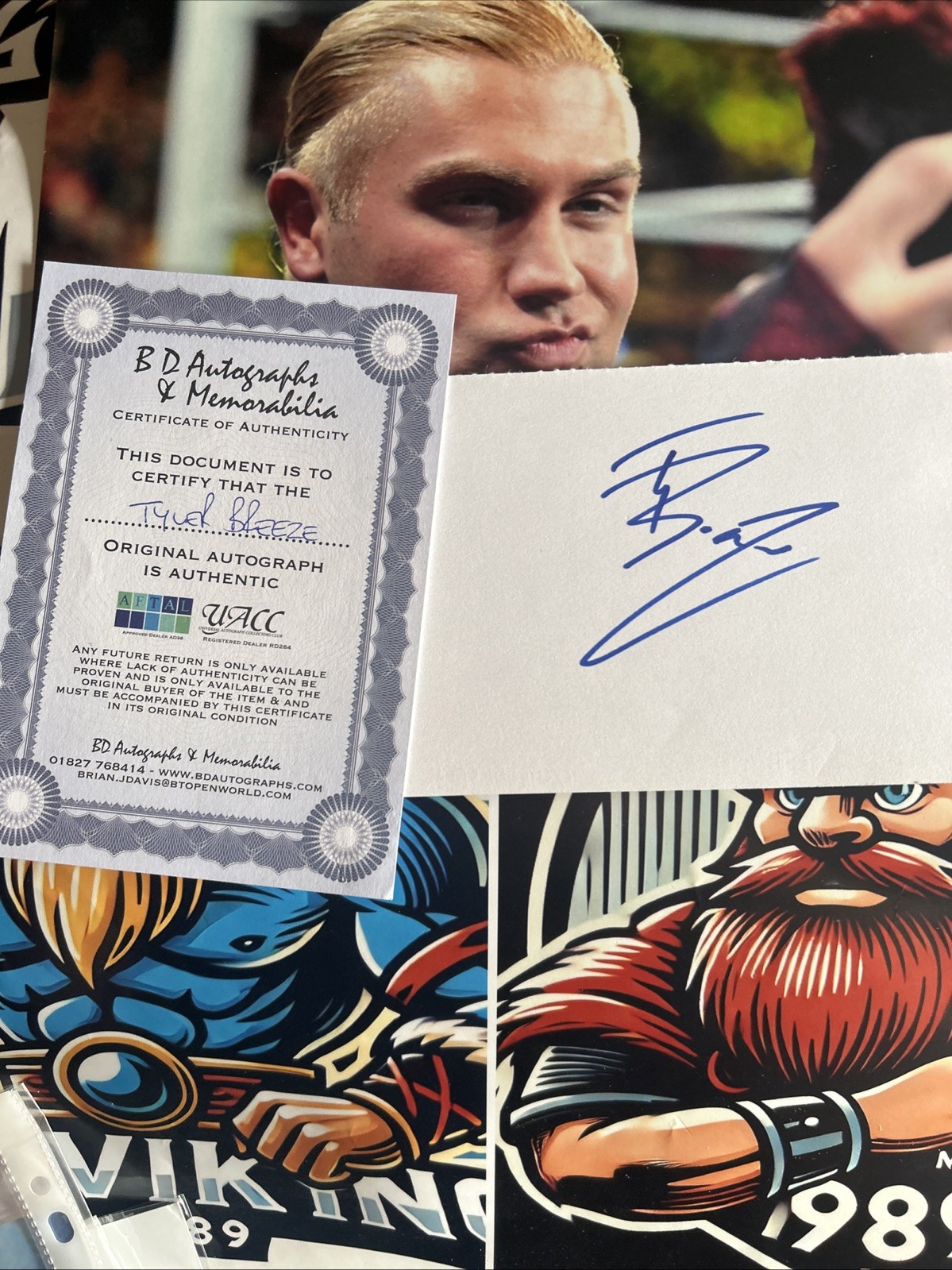 Tyler Breeze (WWE) Hand Signed With Picture And Coa image 2