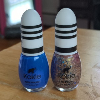 Kokie Nail Polish Lot of 2: Royally Blue & Crowned Queen Blue Glitter 0.44 fl oz