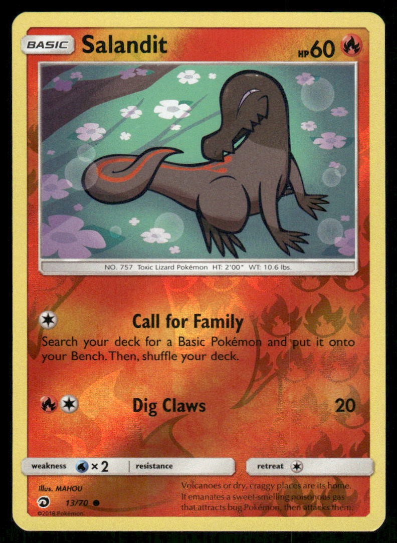 2018 Pokemon Salandit Common Dragon Majesty 13/70 Reverse Holo NM