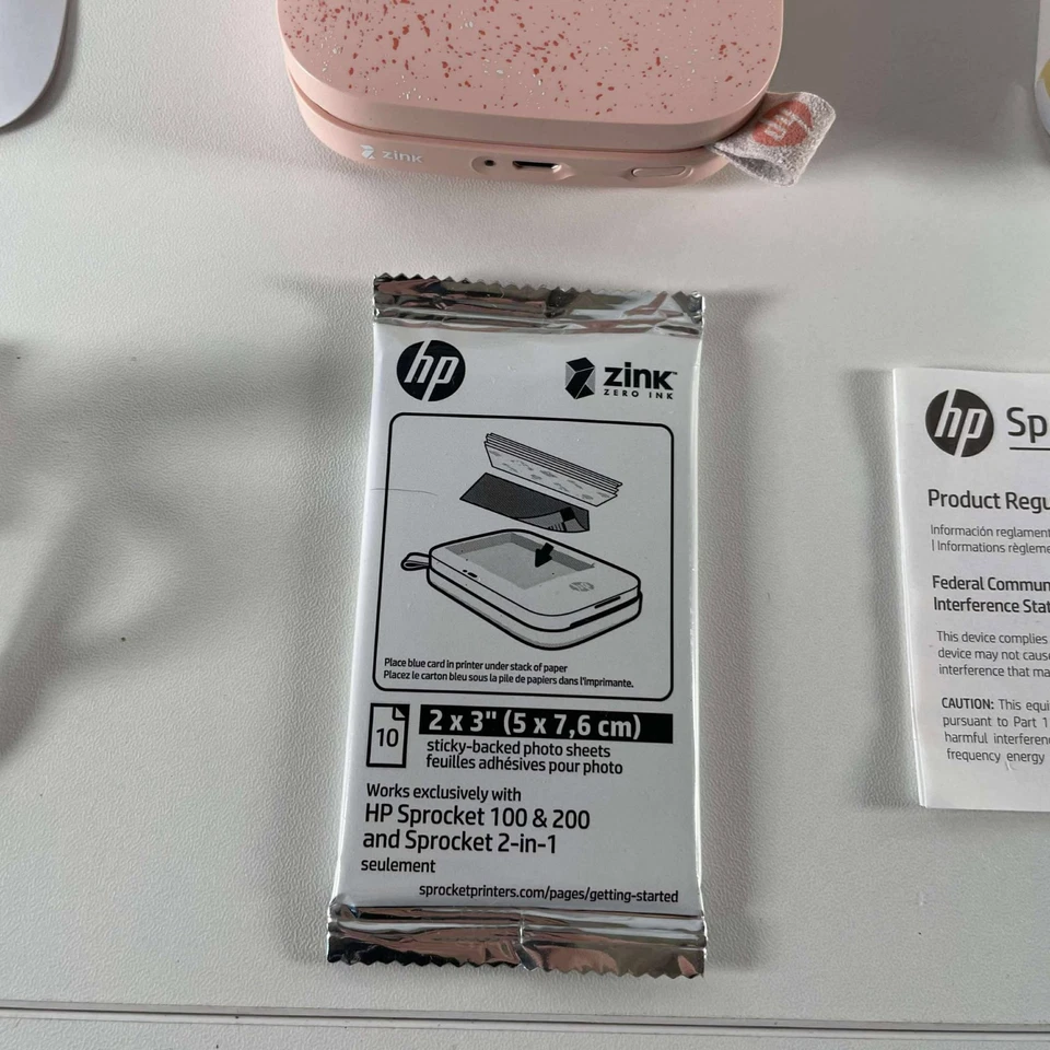 HP Sprocket 2x3 Inch Instant Smartphone Portable Photo Printer - Pink - Image 3 of 4