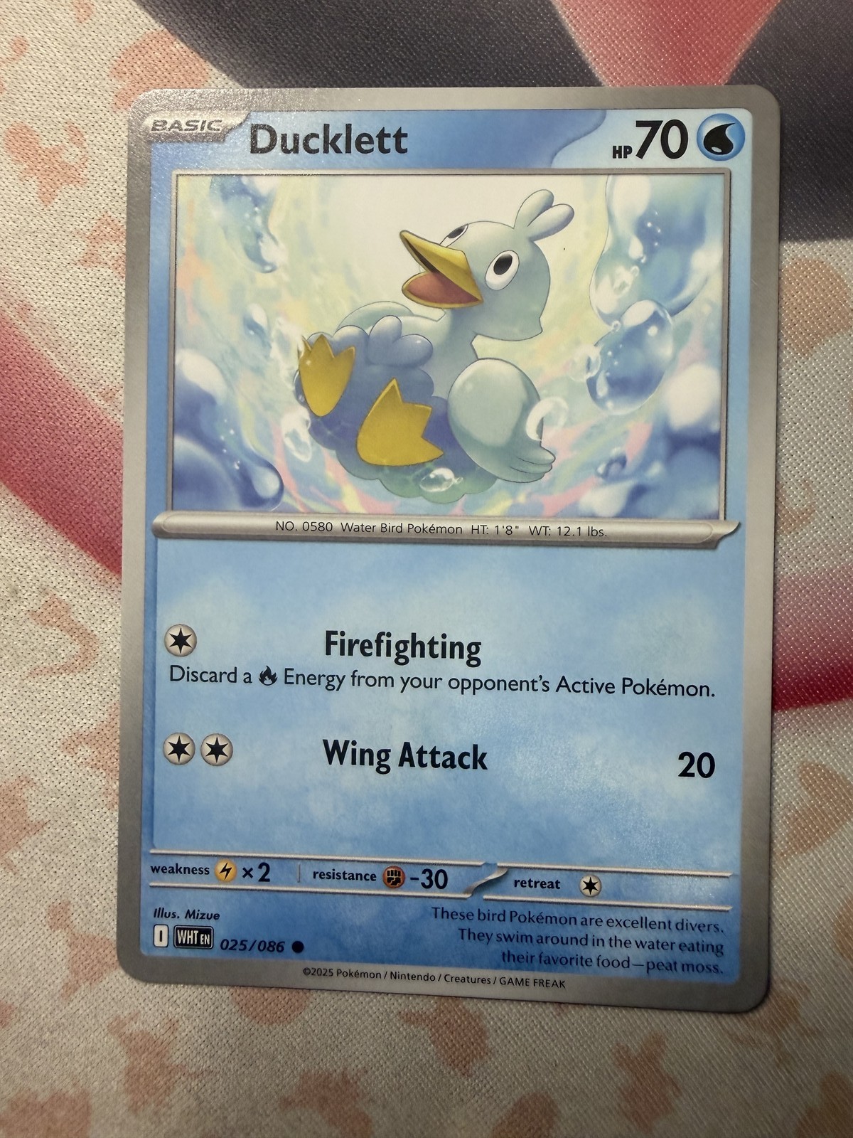 Ducklett Common SV: White Flare 025/086 NM English Pokemon Card