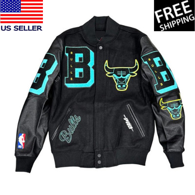 Chicago Bulls Exclusive Gamma Blue Button Varsity Black Wool