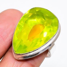 Peridot Gemstone 925 Sterling Silver Jewelry Ring Size 7 Gift for Her K685