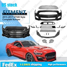 For Ford Mustang 2015-2017 Gt500 Style Complete Bumper Conversion With Front Lip