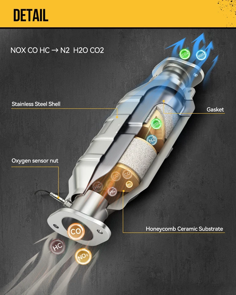 Каталитический конвертер для 97–2002 Ford E-350 Econoline Club Wagon 78300 1 шт. - Изображение 2 из 4