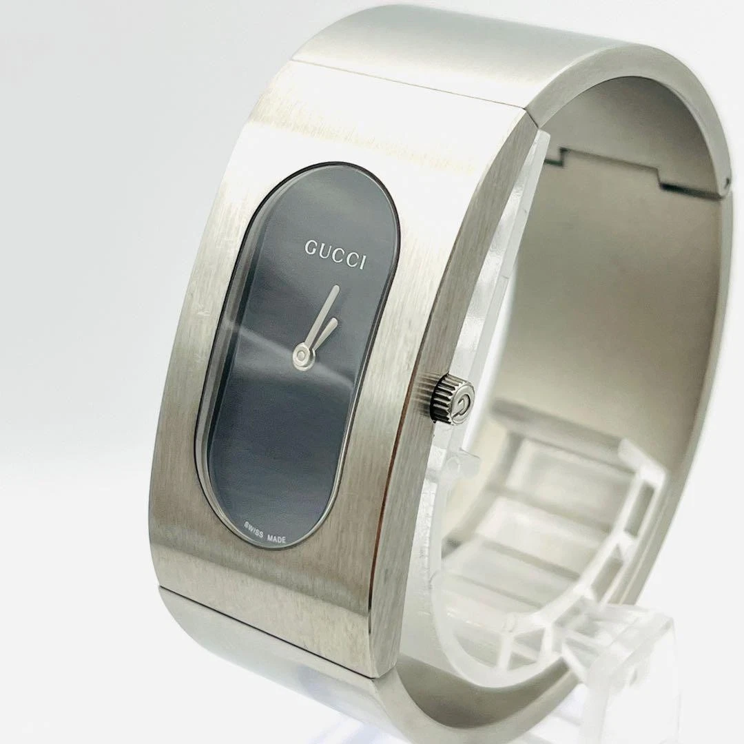 Orologio Gucci 2400L Bracciale Argento Quadrante Nero