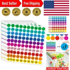 Set of 1600 Pre-Printed Price Tags - 3/4 Inch Round Stickers for Flea Markets