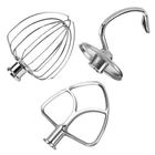 Stand Mixer Attachments Stainless Steel 4.55 Qt Dough Hooks Beaters Whisk for B