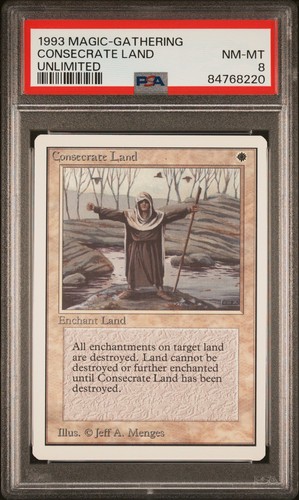 Consecrate Land - Unlimited - NM to Mint - PSA 8. POP 8. More MTG in store. - Picture 1 of 2