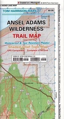 Ansel Adams Wilderness Trail Map: Shaded-Relief Topo Map by Tom Harrison (Englis