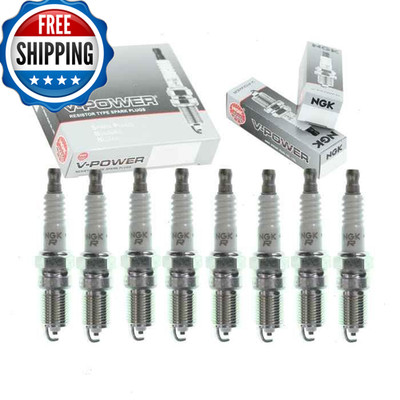 Sixity Auto 8 Pc Ngk V-Power Spark Plugs Compatible Ford F-250 Super Duty 5.4L