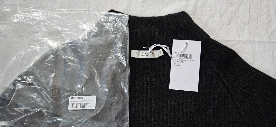 In Linea: Stehkragenpullover 100% Kaschmir Gr.40 schwarz neu mit Etikett - Bild 2 von 4