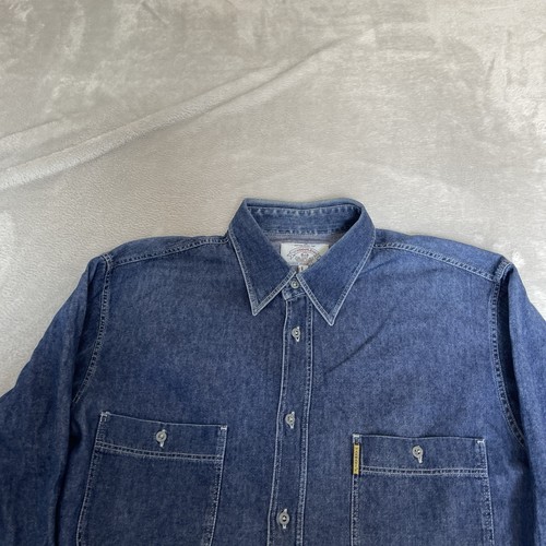 Armani Jeans Vintage 90s Herren Jeanshemd Blau Heavyweight Größe L / XL - Bild 2 von 16