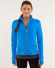 Lululemon Forme Full Zip Blue Jacket Women's Size 4 Thumbholes Zip Pockets