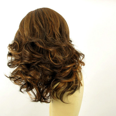 Perruque Femme Mi-longue Couleur Chocolat Méché Cuivré - Modèle VICTOIRE 627C - Synthétique - Neuf Avec étiquettes