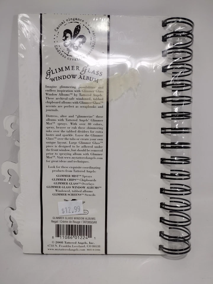 Мини-альбом Tattered Angels GLIMMER GLASS свадьба, детский альбом для вырезок спиральный переплет - Изображение 2 из 4